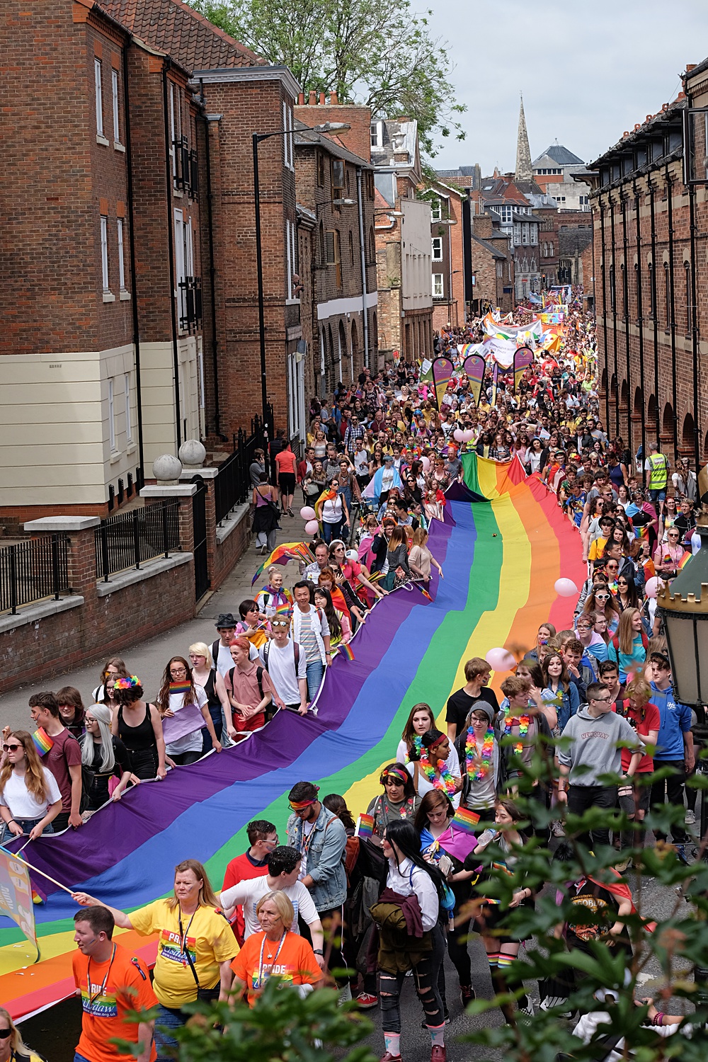 The York Pride Parade as it winds down Skeldergate!